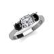 3 - Quyen IGI Certified 2.00 ctw (6.50 mm) Round Lab Grown Diamond and Black Diamond Three Stone Engagement Ring 