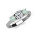3 - Quyen IGI Certified 1.70 ctw (6.50 mm) Round Lab Grown Diamond and Opal Three Stone Engagement Ring 