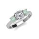 3 - Quyen IGI Certified 2.00 ctw (7.00 mm) Round Lab Grown Diamond and Opal Three Stone Engagement Ring 