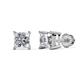 1 - Zoey GIA Certified Princess Cut Diamond 3.00 ctw (SI2/HI) Four Prongs Solitaire Stud Earrings 
