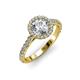 2 - Abeni GIA Certified 1.38 ctw (6.50 mm) Round Diamond (SI/H) and Diamond Halo Engagement Ring  