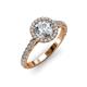 2 - Abeni GIA Certified 1.38 ctw (6.50 mm) Round Diamond (SI/H) and Diamond Halo Engagement Ring  