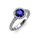 2 - Abeni 1.53 ctw (6.00 mm) Round Blue Sapphire and Diamond Halo Engagement Ring 