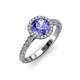 2 - Abeni 1.30 ctw (6.50 mm) Round Tanzanite and Diamond Halo Engagement Ring   