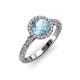 2 - Abeni 1.25 ctw (6.50 mm) Round Aquamarine and Diamond Halo Engagement Ring   