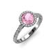 2 - Abeni 1.25 ctw (6.50 mm) Round Pink Tourmaline and Diamond Halo Engagement Ring   