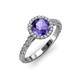 2 - Abeni 1.18 ctw (6.50 mm) Round Iolite and Diamond Halo Engagement Ring   