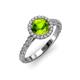 2 - Abeni 1.48 ctw (6.50 mm) Round Peridot and Diamond Halo Engagement Ring   