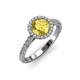 2 - Abeni 1.33 ctw (6.00 mm) Round Yellow Sapphire and Diamond Halo Engagement Ring 