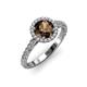 2 - Abeni 1.38 ctw (6.50 mm) Round Smoky Quartz and Diamond Halo Engagement Ring   