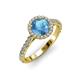 2 - Abeni 1.33 ctw (6.50 mm) Round Blue Topaz and Diamond Halo Engagement Ring   