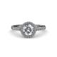 3 - Abeni GIA Certified 1.38 ctw (6.50 mm) Round Diamond (SI/G) and Diamond Halo Engagement Ring  