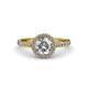 3 - Abeni GIA Certified 1.38 ctw (6.50 mm) Round Diamond (SI/G) and Diamond Halo Engagement Ring  