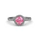 3 - Abeni 1.25 ctw (6.50 mm) Round Pink Tourmaline and Diamond Halo Engagement Ring   