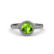 3 - Abeni 1.48 ctw (6.50 mm) Round Peridot and Diamond Halo Engagement Ring   