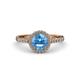 3 - Abeni 1.33 ctw (6.50 mm) Round Blue Topaz and Diamond Halo Engagement Ring   