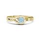 1 - Adah 0.40 ctw (5.00 mm) Round Aquamarine Twist Love Knot Solitaire Engagement Ring 