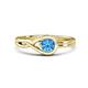 1 - Adah 0.50 ctw (5.00 mm) Round Blue Topaz Twist Love Knot Solitaire Engagement Ring 