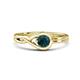 1 - Adah 0.50 ctw (5.00 mm) Round London Blue Topaz Twist Love Knot Solitaire Engagement Ring 