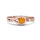 1 - Adah 0.40 ctw (5.00 mm) Round Citrine Twist Love Knot Solitaire Engagement Ring 