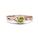 1 - Adah 0.50 ctw (5.00 mm) Round Peridot Twist Love Knot Solitaire Engagement Ring 