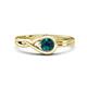 1 - Adah 0.50 ctw (5.00 mm) Round Blue Diamond Twist Love Knot Solitaire Engagement Ring 