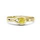 1 - Adah 0.50 ctw (5.00 mm) Round Yellow Diamond Twist Love Knot Solitaire Engagement Ring 