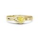 1 - Adah 0.53 ctw (5.00 mm) Round Yellow Sapphire Twist Love Knot Solitaire Engagement Ring 