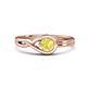 1 - Adah 0.53 ctw (5.00 mm) Round Yellow Sapphire Twist Love Knot Solitaire Engagement Ring 