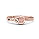 1 - Adah 0.48 ctw (5.00 mm) Round Morganite Twist Love Knot Solitaire Engagement Ring 