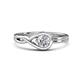 1 - Adah 0.50 ct (5.00 mm) Round Natural Diamond Twist Love Knot Solitaire Engagement Ring 