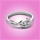 3 - Adah 0.50 ct (5.00 mm) Round Natural Diamond Twist Love Knot Solitaire Engagement Ring 