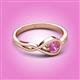 2 - Adah 0.53 ctw (5.00 mm) Round Pink Sapphire Twist Love Knot Solitaire Engagement Ring 