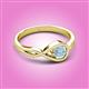 2 - Adah 0.40 ctw (5.00 mm) Round Aquamarine Twist Love Knot Solitaire Engagement Ring 