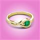 2 - Adah 0.40 ctw (5.00 mm) Round Emerald Twist Love Knot Solitaire Engagement Ring 