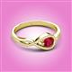 2 - Adah 0.55 ctw (5.00 mm) Round Ruby Twist Love Knot Solitaire Engagement Ring 