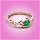 2 - Adah 0.40 ctw (5.00 mm) Round Emerald Twist Love Knot Solitaire Engagement Ring 