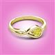 2 - Adah 0.50 ctw (5.00 mm) Round Yellow Diamond Twist Love Knot Solitaire Engagement Ring 