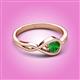 2 - Adah 0.60 ctw (5.00 mm) Round Green Garnet Twist Love Knot Solitaire Engagement Ring 