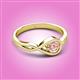 2 - Adah 0.48 ctw (5.00 mm) Round Morganite Twist Love Knot Solitaire Engagement Ring 
