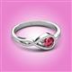 2 - Adah 0.40 ctw (5.00 mm) Round Pink Tourmaline Twist Love Knot Solitaire Engagement Ring 