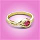2 - Adah 0.40 ctw (5.00 mm) Round Pink Tourmaline Twist Love Knot Solitaire Engagement Ring 