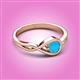 2 - Adah 0.36 ctw (5.00 mm) Round Turquoise Twist Love Knot Solitaire Engagement Ring 