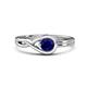 1 - Adah 0.70 ctw (5.00 mm) Round Blue Sapphire Twist Love Knot Solitaire Engagement Ring 