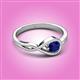 2 - Adah 0.70 ctw (5.00 mm) Round Blue Sapphire Twist Love Knot Solitaire Engagement Ring 