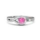 1 - Adah 0.53 ctw (5.00 mm) Round Pink Sapphire Twist Love Knot Solitaire Engagement Ring 