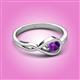 2 - Adah 0.40 ctw (5.00 mm) Round Amethyst Twist Love Knot Solitaire Engagement Ring 