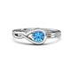 1 - Adah 0.50 ctw (5.00 mm) Round Blue Topaz Twist Love Knot Solitaire Engagement Ring 