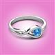 2 - Adah 0.50 ctw (5.00 mm) Round Blue Topaz Twist Love Knot Solitaire Engagement Ring 