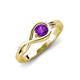 3 - Adah 0.40 ctw (5.00 mm) Round Amethyst Twist Love Knot Solitaire Engagement Ring 